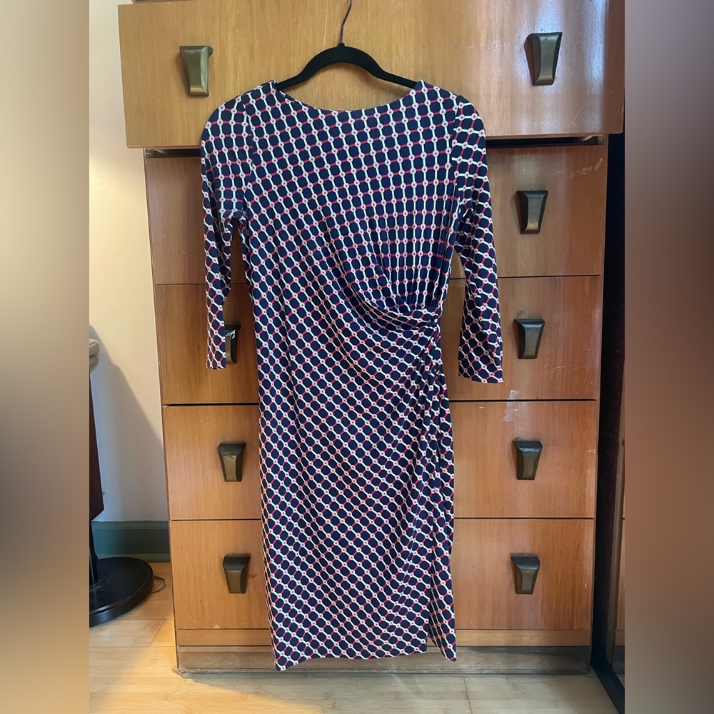Talbots Geometric Faux Wrap Dress